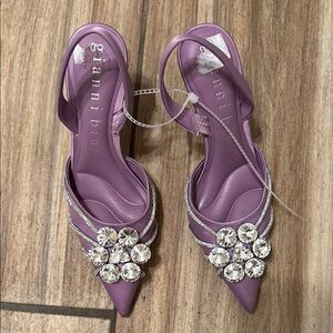 Gianni Bini Purple Heels with Crystal Embellishments